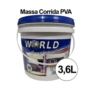 Massa corrida PVA 3,6L - 5,4kg  Parede Alvenaria, reboco, concreto, gesso, fibrocimento World em Oferta na Shopee