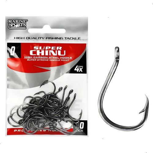 Anzol Marine Sports Super Chinu 4x Black Nickel Super Resistente