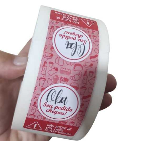 1000 Lacre de Segurança Adesivo " Oba Seu Pedido Chegou ! " Delivery Ifood - Rappi -  Uber Eats em Oferta na Shopee