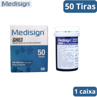 50 Tiras Para Medir Glicose - Medisign GH83 Glicemia (1 TUBETE)