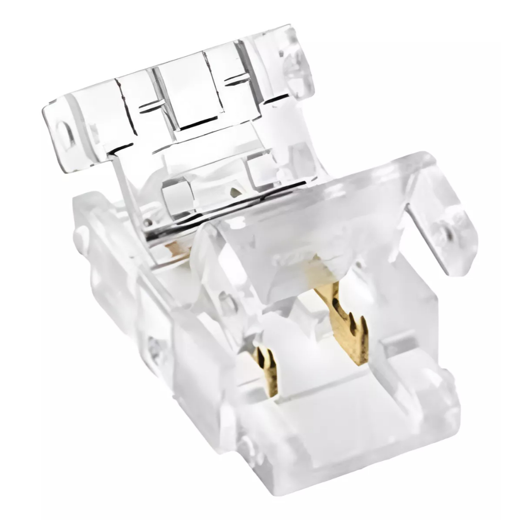 kit 20 conector cob e smd emenda reta fita de led 2 vias 8mm 12 volts 24 volts e 127 volts