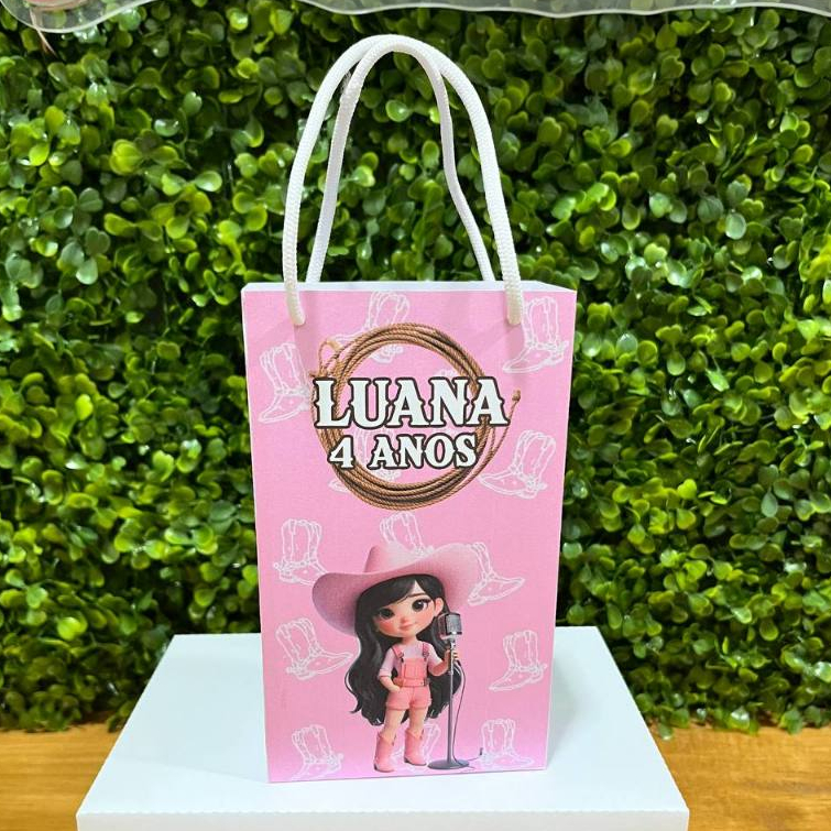 SACOLINHA PERSONALIZADA TEMA BOIADEIRA - PEGUE E MONTE - TAMANHO (P) - Lembrancinha - Aniversário