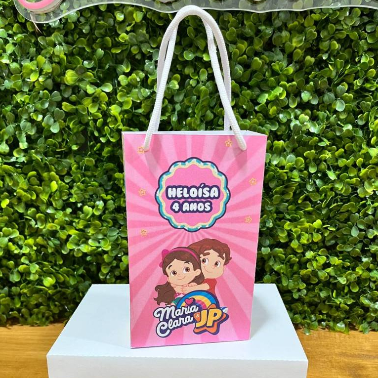 SACOLINHA PERSONALIZADA MARIA CLARA E JP - PEGUE E MONTE - TAMANHO (P) - Lembrancinha - Aniversário