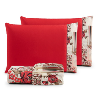 Jogo de lençol estampado Tecido 100% Algodão com elástico ponto palito Queen 3 peças - IMPERDÍVEL em Oferta na Shopee