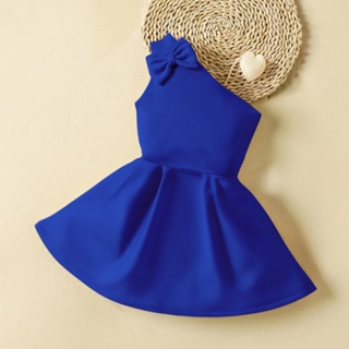 Vestido Infantil Menina Estilosa Ombro Único Laço, Lyra em Oferta na Shopee