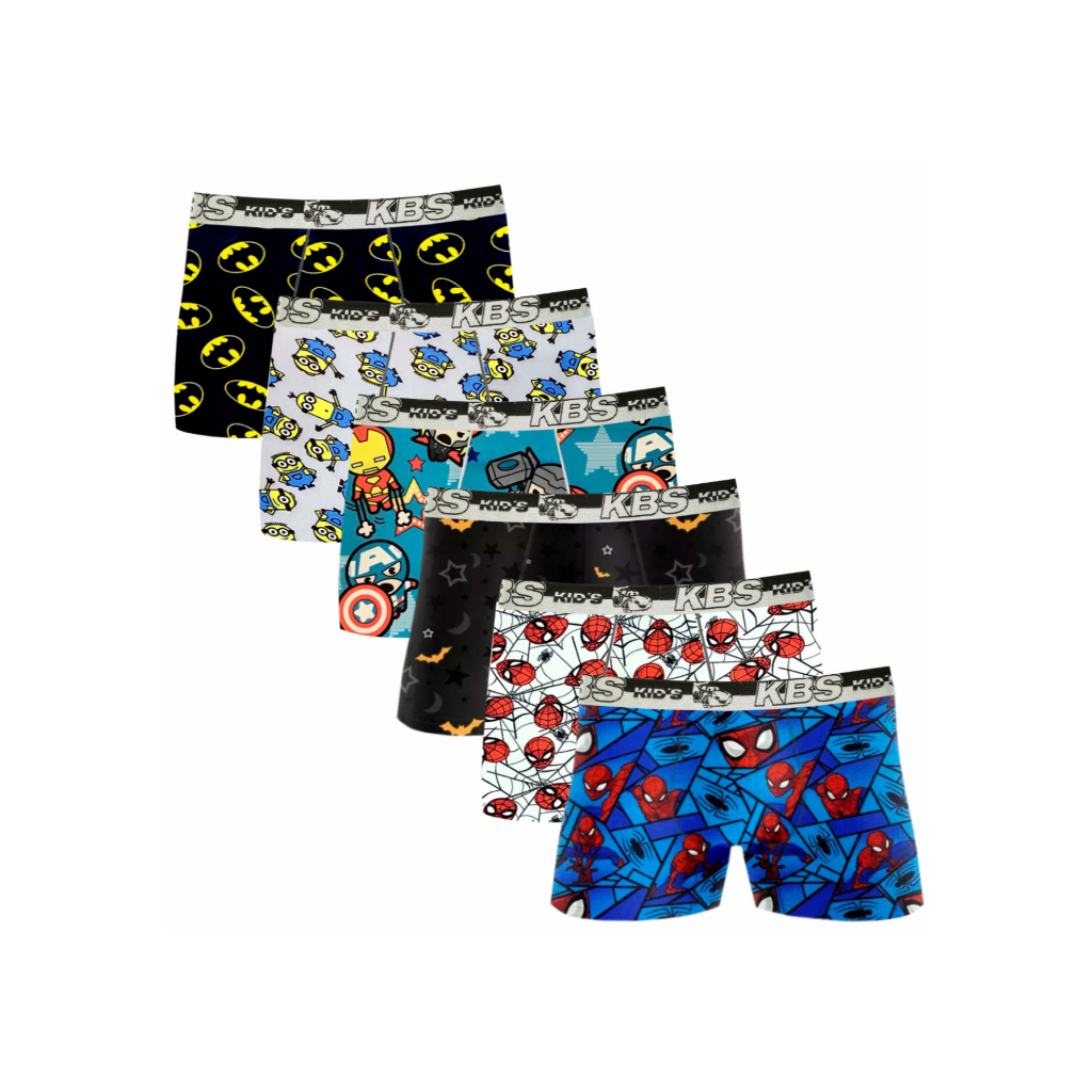 Kit Cuecas Box Infantil Microfibra Original Cueca Boxer para Crianças Estampada em Oferta na Shopee
