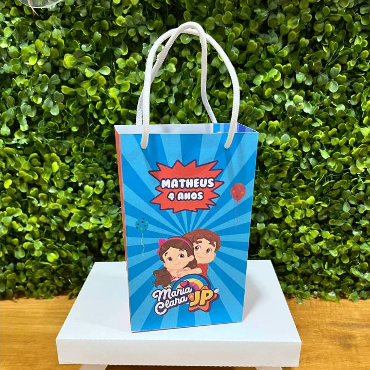 SACOLINHA PERSONALIZADA MARIA CLARA E JP - PEGUE E MONTE - TAMANHO (P) - Lembrancinha - Aniversário
