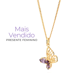 Colar Feminino Rommanel + Pingente Lindo Banhado A Ouro 18k Com Embalagem Para Presente