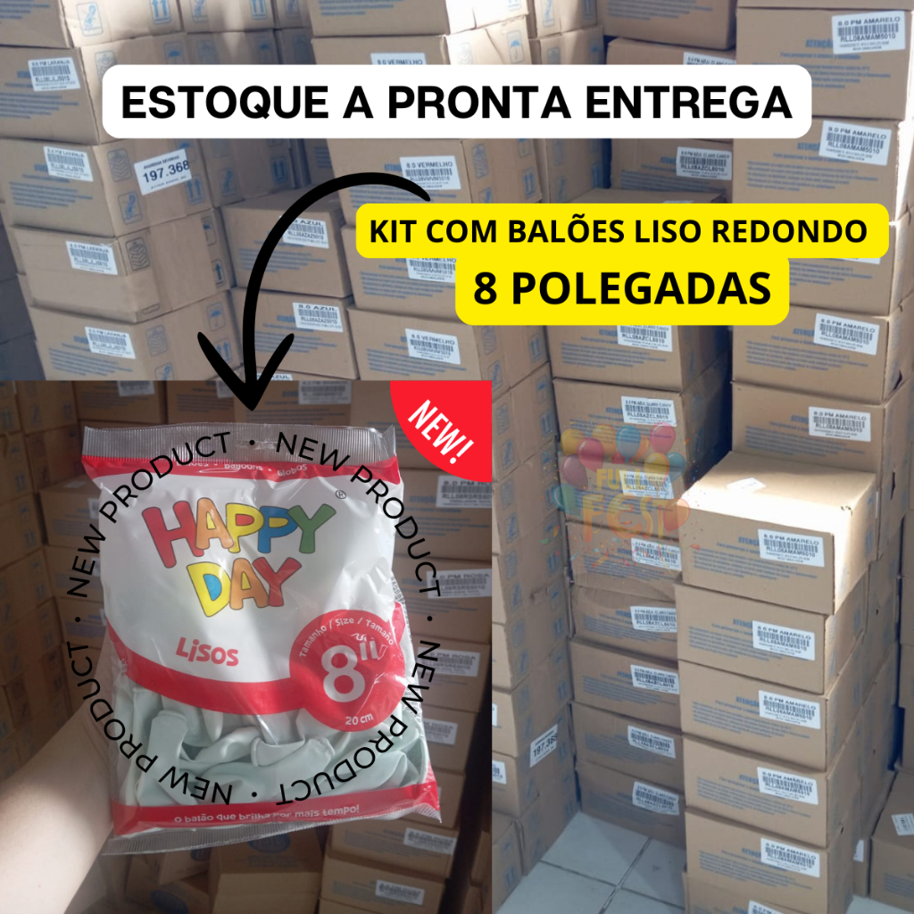 Kit 155 Balões Redondo 5" 8" 12 Arco Desconstruido Completo Balão de Aniversario Balão Bexiga Liso
