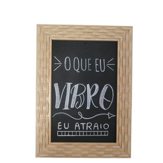 Quadro decorativo Frases O que eu vibro eu atraio Quadrinho Porta Retrato Decoraçãp