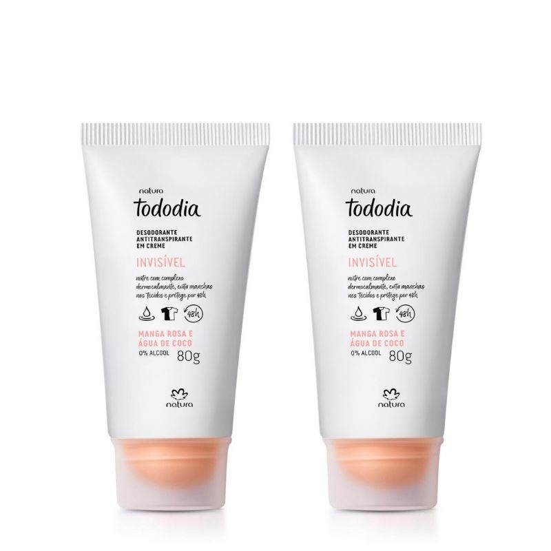 Desodorante Antitranspirante em Creme Natura Com 2 Unidades de 80g Cada