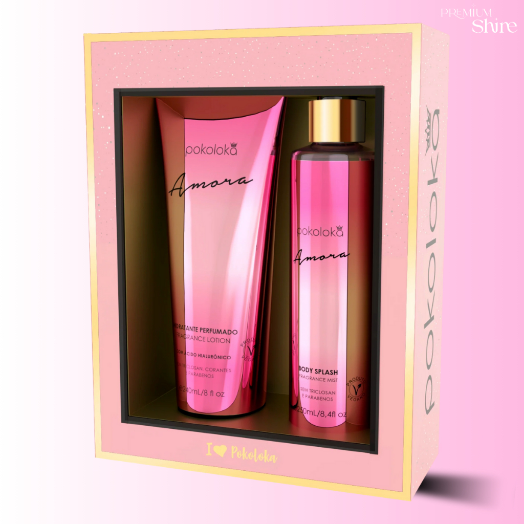 Pokoloka Amora Kit Creme Hidratante 240ml + Desodorante Corporal Body Splash 250ml