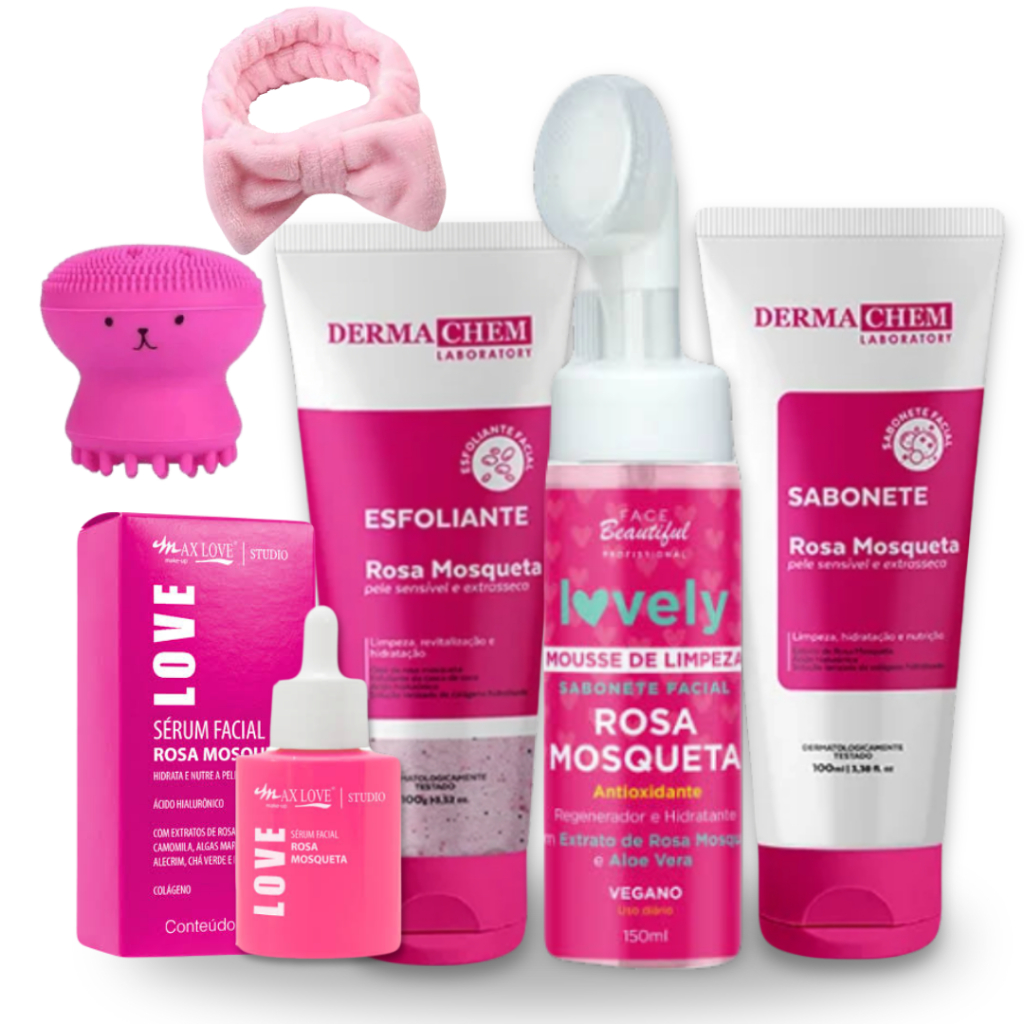 Kit Rosa Mosqueta Skin Care Limpeza de Pele Completa