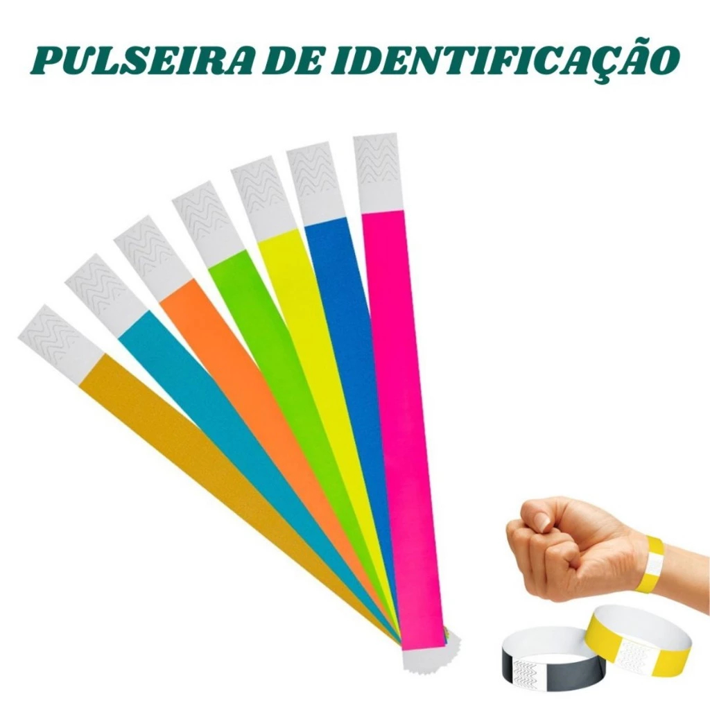 100 Pulseiras de identificação para Igreja Eventos Aniversario Balada Camarote Hospital - PULS ID.