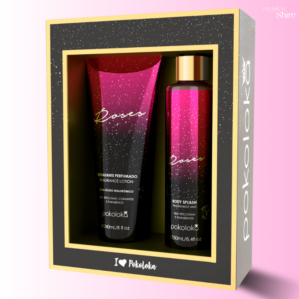 Pokoloka ROSES Kit Creme Hidratante 240ml + Desodorante Corporal Body Splash 250ml