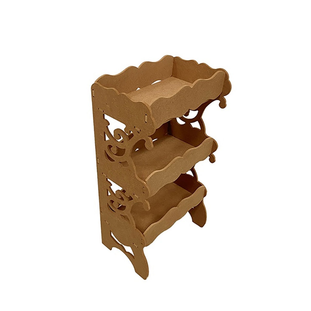 Porta Esmalte Prateleira Organizadora de Chão 3 Andares MDF – Ideal para Organizar
