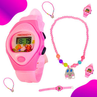 Kit Relógio Digital e Colar de Pérola Infantil Relogio Infantil Colar Barato em Oferta na Shopee