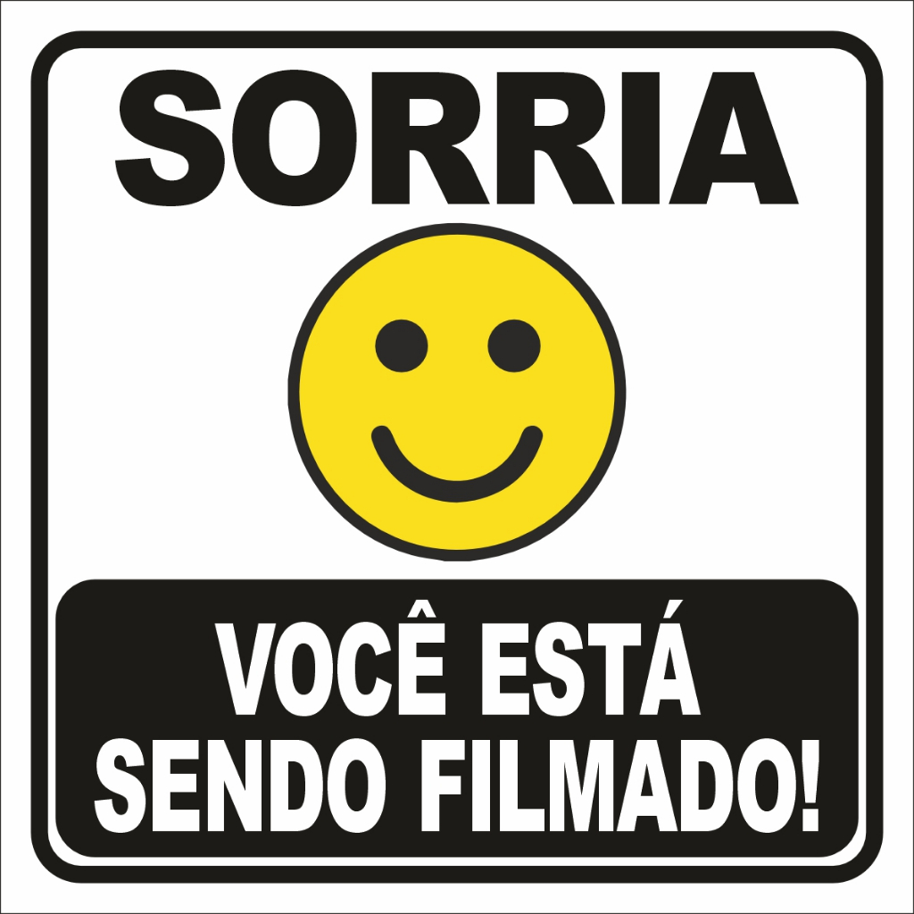 Kit 2 Adesivos Sorria Voce Esta Sendo Filmado 15x15cm em Oferta na Shopee