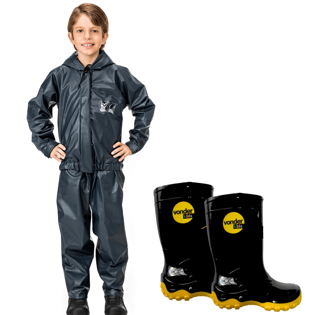 Capa infantil de chuva impermeavel menino garotos bota galocha botina contra chuva proteção em Oferta na Shopee