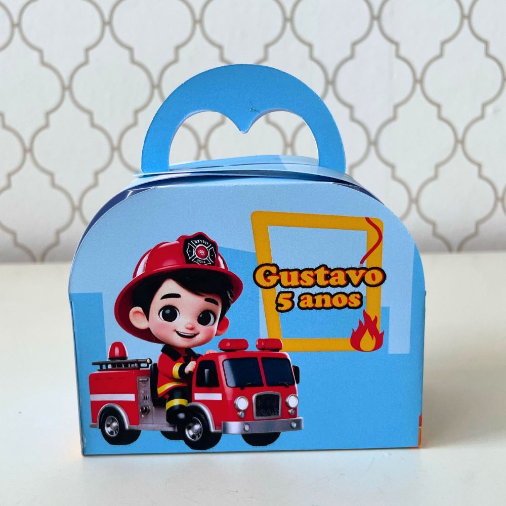 CAIXA MALETA PERSONALIZADA PARA LEMBRANCINHAS BOMBEIROS | CAIXINHA | FESTA | INFANTIL | ANIVERSARIO