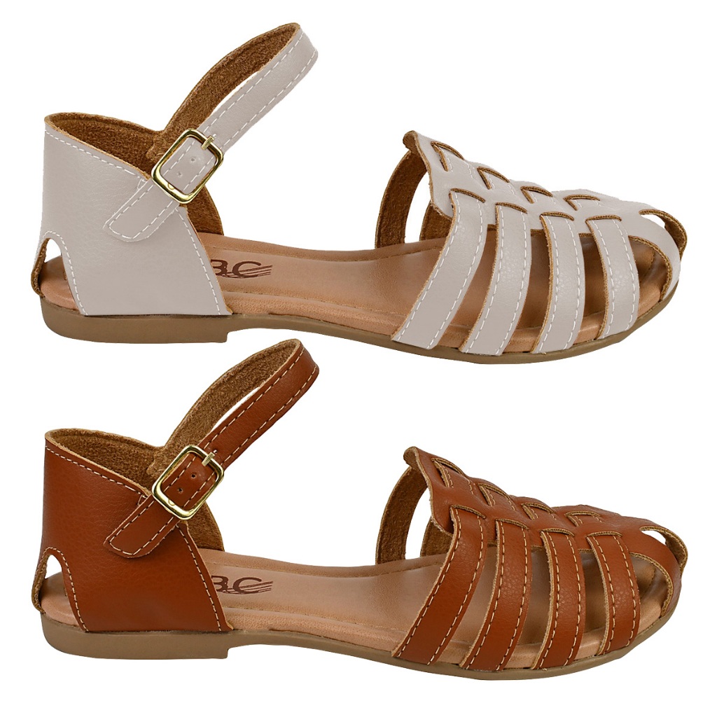 Kit 2 Sandália Feminina Rasteirinha Rasteira Gladiadora Fechada Conforto Leve Promoção RA1.01