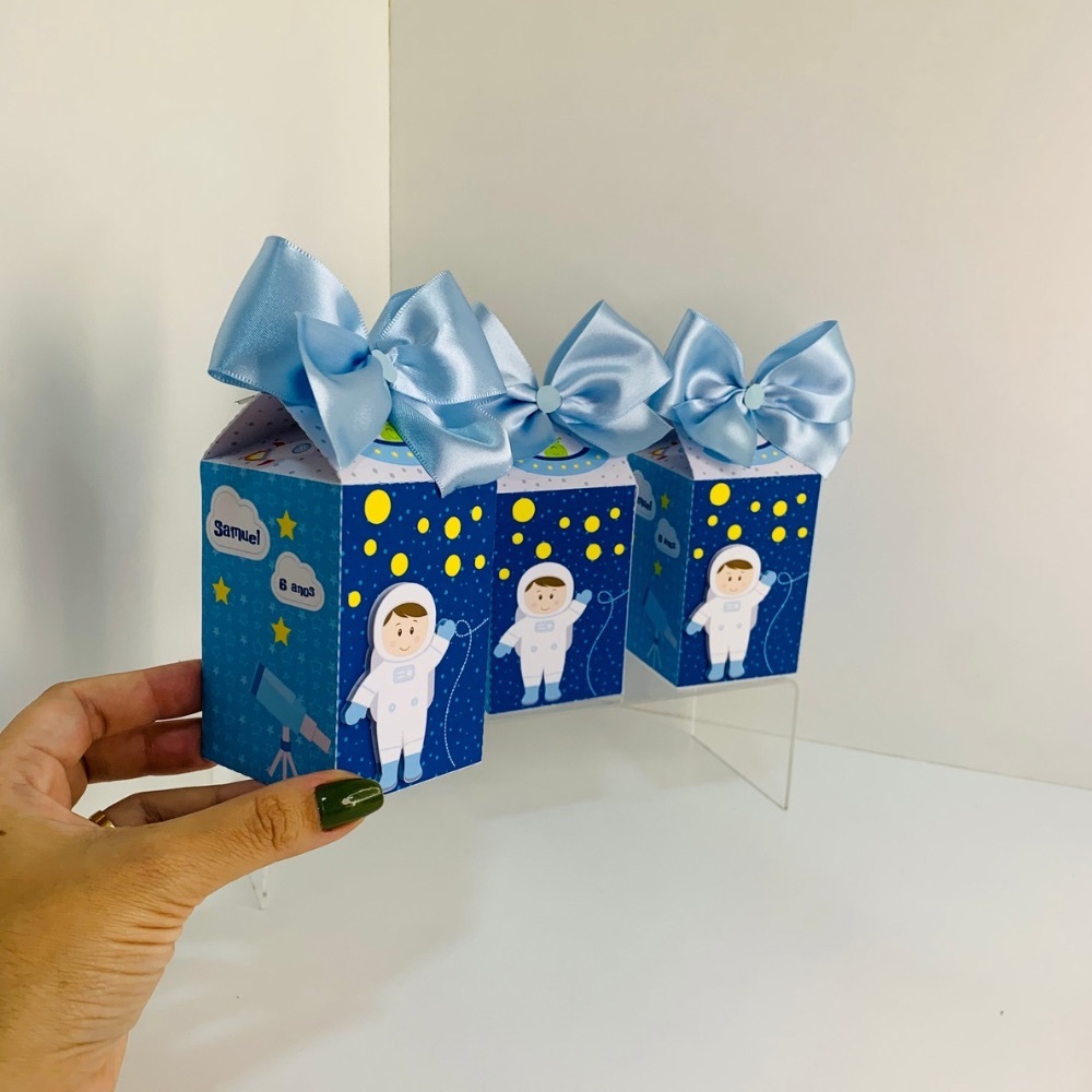 Caixa Milk Astronauta - Caixa Surpresa - Aniversário - Lembrancinhas Personalizadas