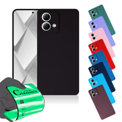 Capa Capinha Anti Shock Aveludada + Película Para Motorola G84 G84 5G