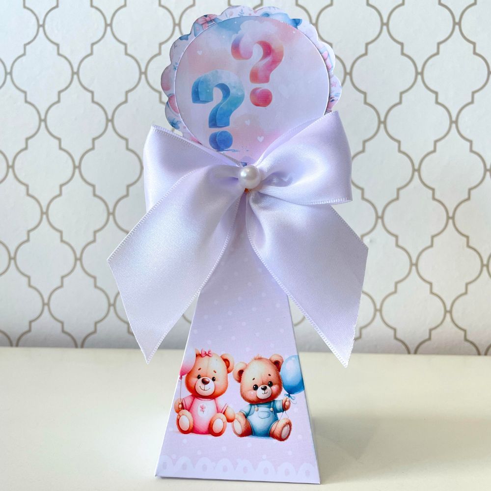 CAIXA PIRÂMIDE PERSONALIZADA PARA LEMBRANCINHAS CHÁ REVELAÇÃO AZUL E ROSA CAIXINHA | FESTA INFANTIL