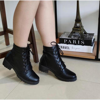 Bota Coturno Feminino Tratorada Blogueira Cano Curto Confortável em Oferta na Shopee