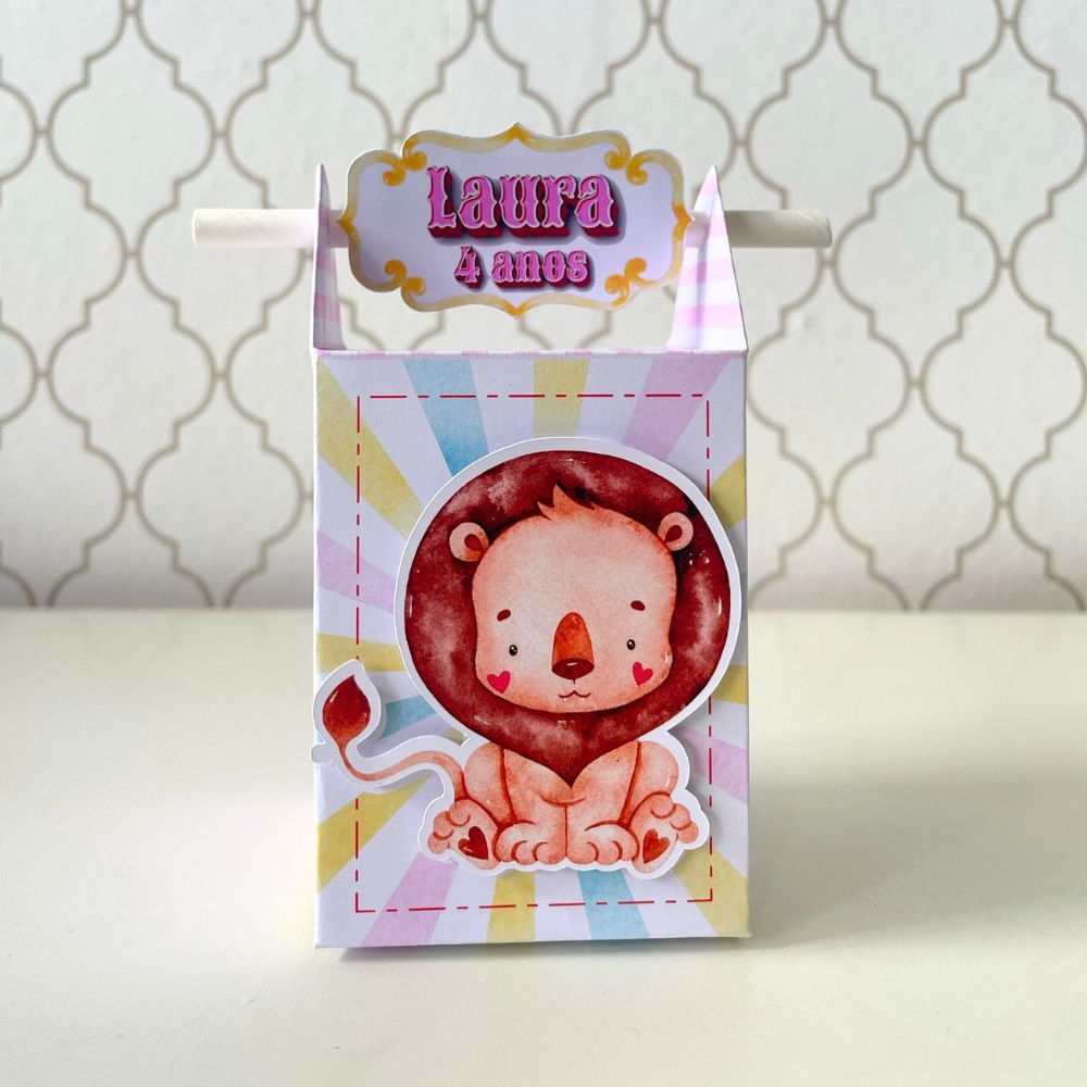 CAIXA CANUDO PERSONALIZADA PARA LEMBRANCINHAS CIRCO ROSA | CAIXINHA | FESTA | INFANTIL | ANIVERSARIO