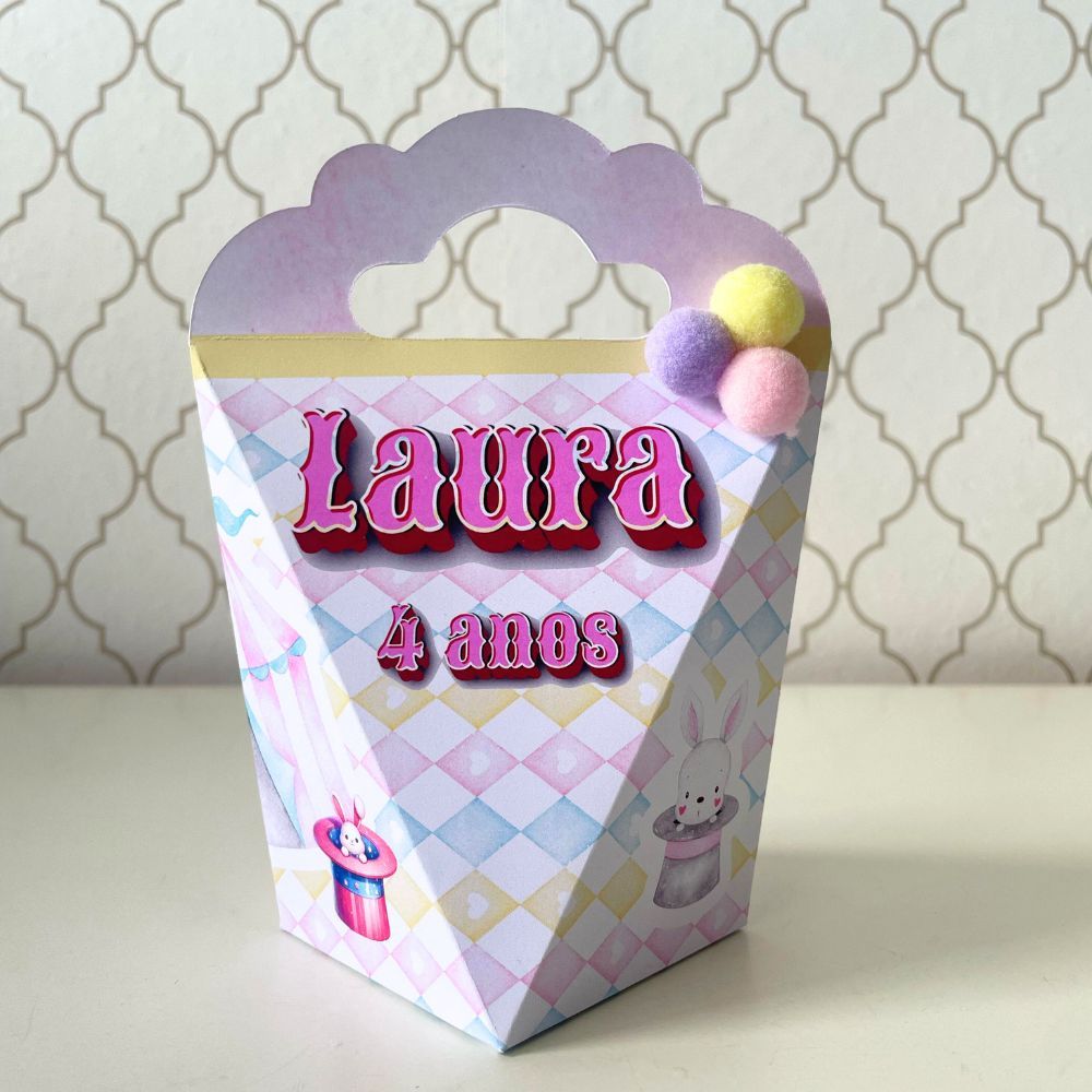 CAIXA TRIANGULOVE PERSONALIZADA PARA LEMBRANCINHAS CIRCO ROSA | CAIXINHA  FESTA INFANTIL ANIVERSARIO