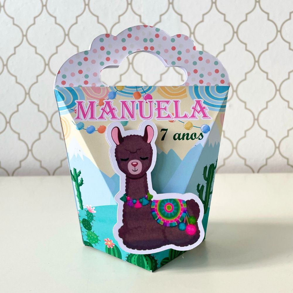 CAIXA TRIANGULOVE PERSONALIZADA PARA LEMBRANCINHAS LHAMA | CAIXINHA | FESTA | INFANTIL | ANIVERSARIO