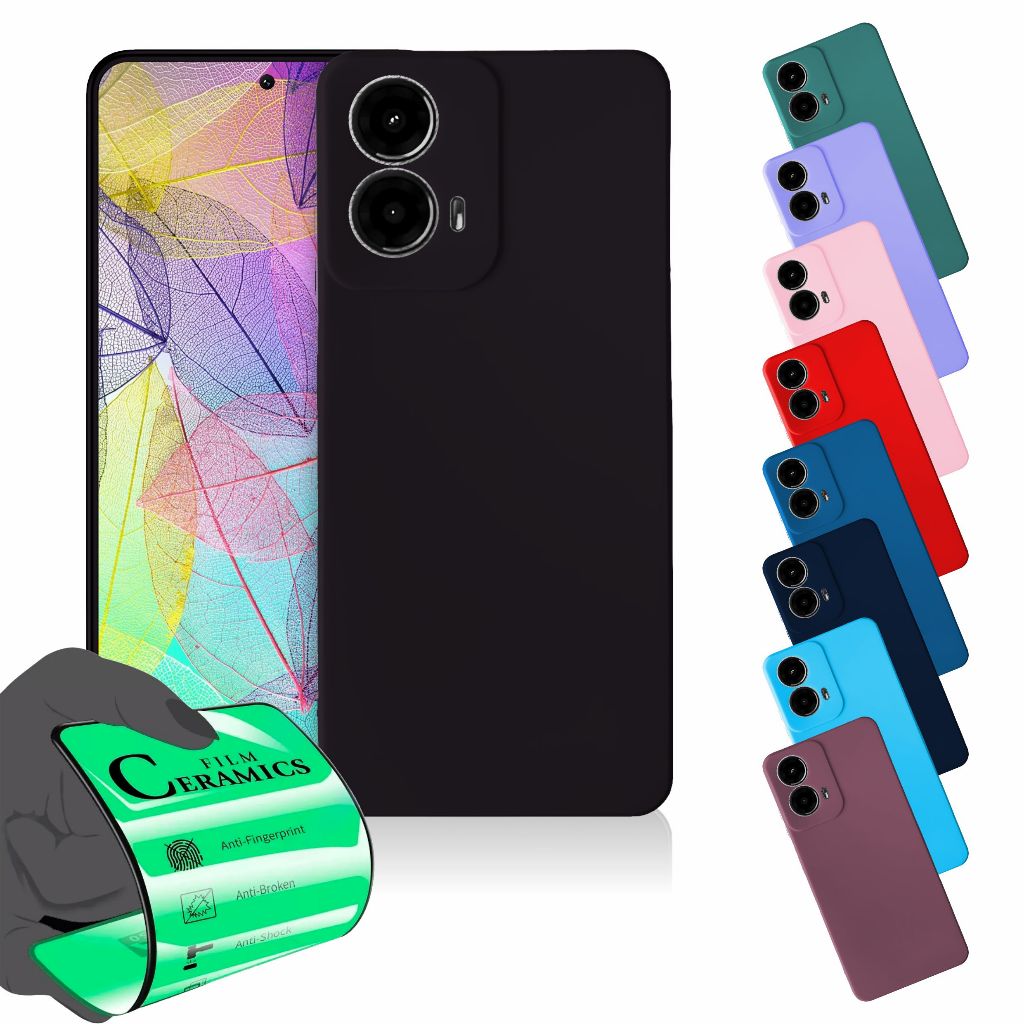 Capa Capinha Anti Shock Aveludada + Película Para Moto G35 em Oferta na Shopee