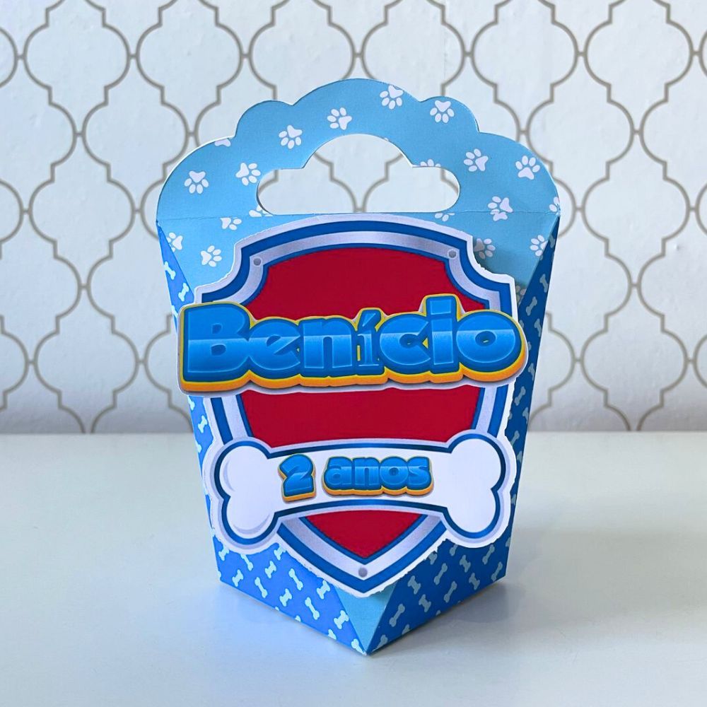 CAIXA TRIANGULOVE PERSONALIZADA PARA LEMBRANCINHAS PATRULHA CANINA CAIXINHA INFANTIL ANIVERSARIO