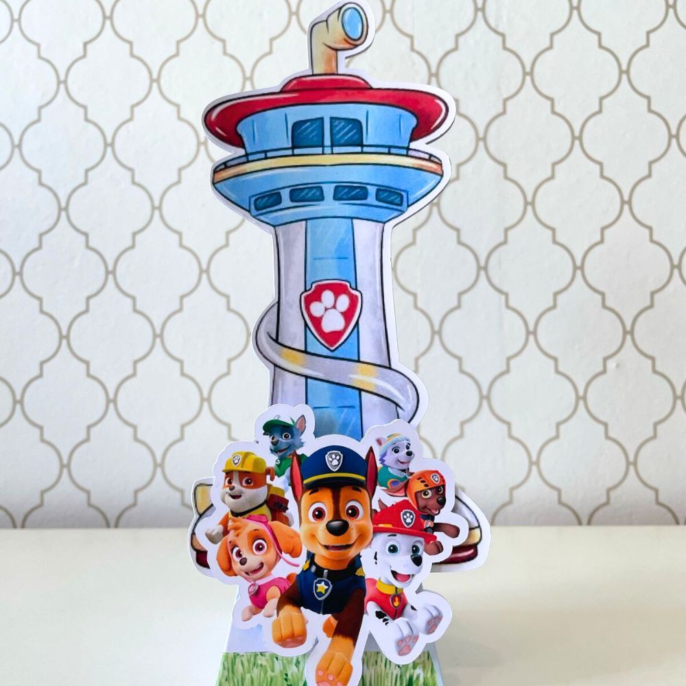 CAIXA PIRÂMIDE PERSONALIZADA PARA LEMBRANCINHAS PATRULHA CANINA  CAIXINHA FESTA INFANTIL ANIVERSARIO