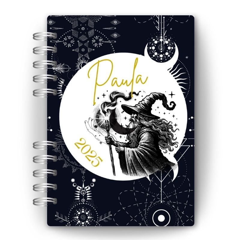 Caderno Místico Personalizado A5 Capa Dura Estudos de Taro Baralho Cigano Magia Oráculos - Tarot