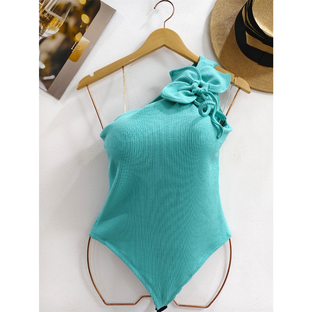 Body Feminino Com Bojo Alça Princesa Blogueira Full Miles modeladora com Flor canelado tamanho P ao M  36 ao 40.