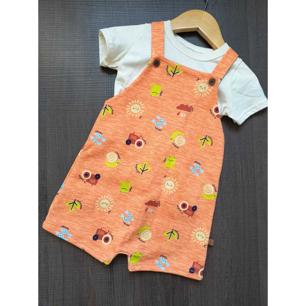 CONJUNTO JARDINEIRA ESTAMPADA + CAMISETA -  MALWEE KIDS