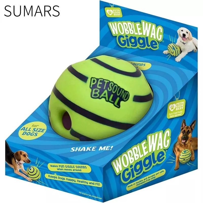 11/8cm Wobble Wag Giggle Brinquedo Interativo para Cães Durável e sem Pilhas com Ruídos de Riso