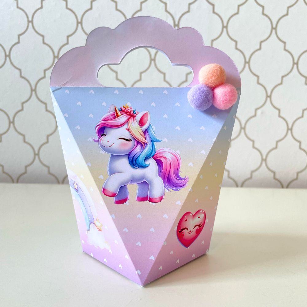 CAIXA TRIANGULOVE PERSONALIZADA PARA LEMBRANCINHAS UNICÓRNIO | CAIXINHA | FESTA INFANTIL ANIVERSARIO