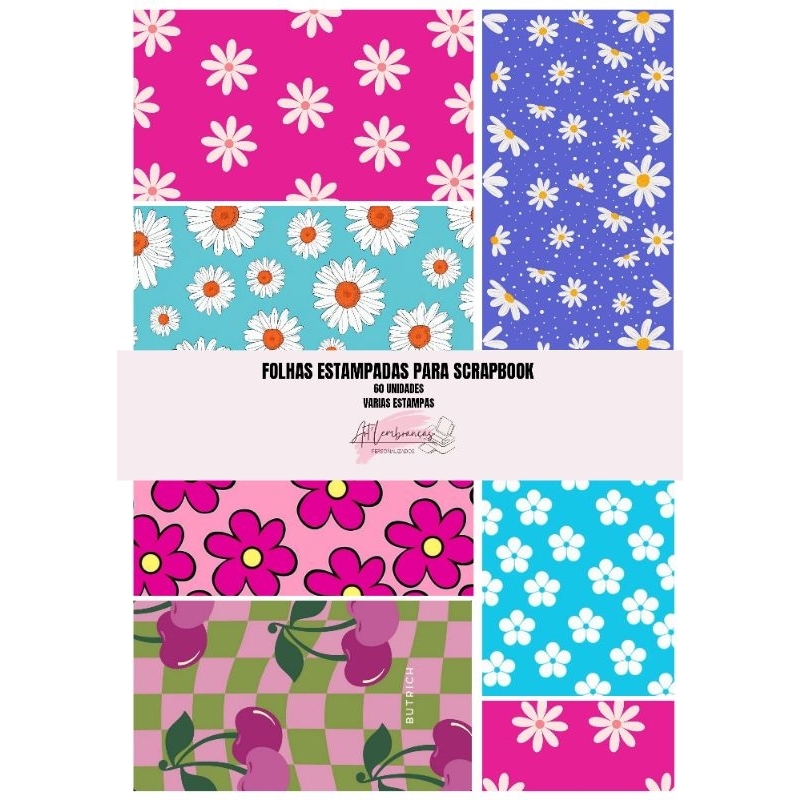 Folhas estampadas para Scrapbook - Folhas com papéis estampados para Scrapbook Bullet Jornal
