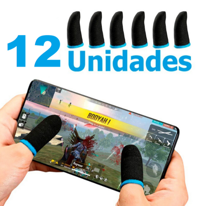 Kit até 12 Luva de Dedo Anti Suor Para Jogos Free Fire Pubg Mobile Call Of Duty Fortnite Celular Fps