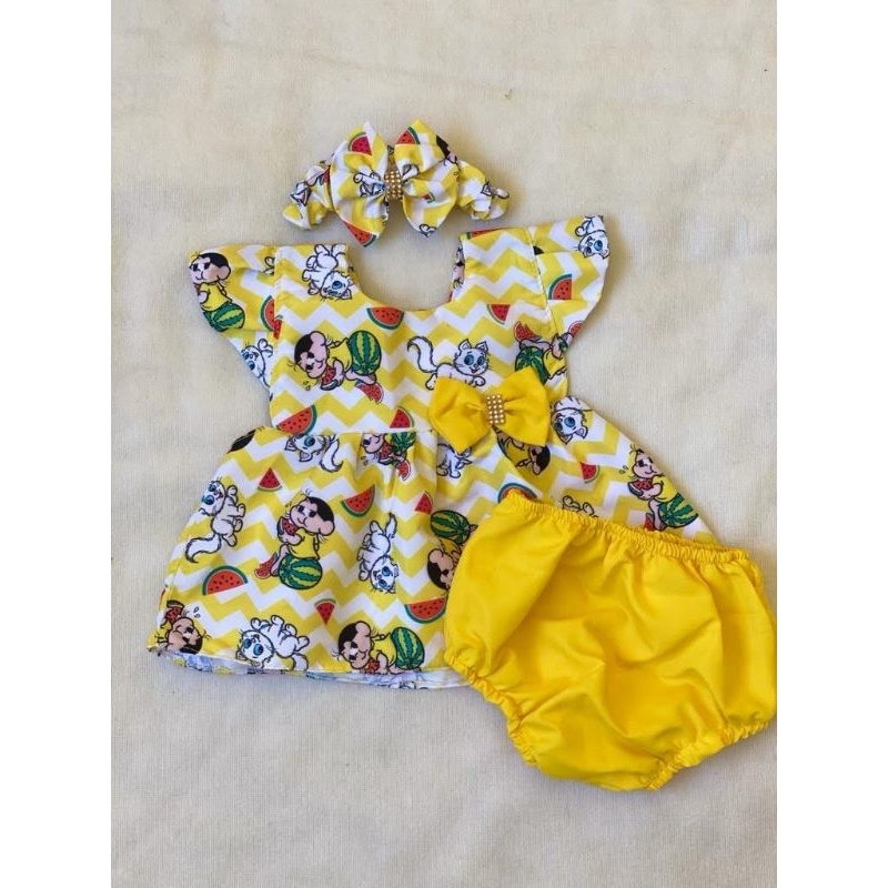conjunto baby fralda Magali veste 3 a 6 meses
