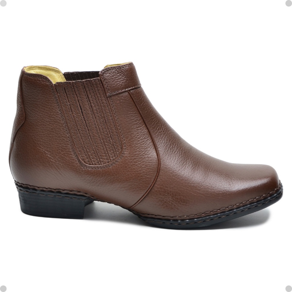 Coturno Classico Masculino Bota Cheslsea Conforto Elegancia Botina Cla-Cle Em Couro