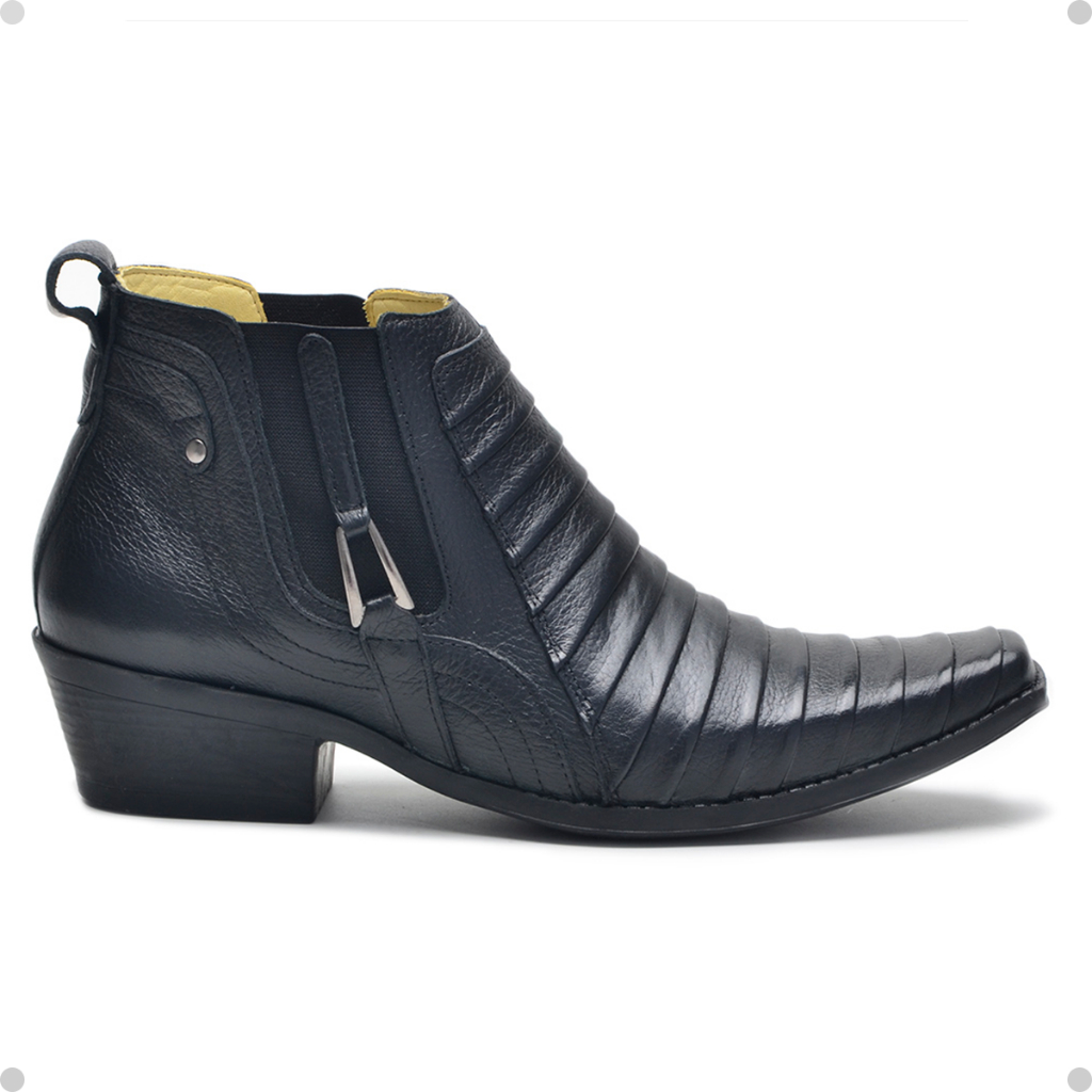 Bota Em Couro de Bico Fino Cla-Cle Moda Masculina Country Elegante