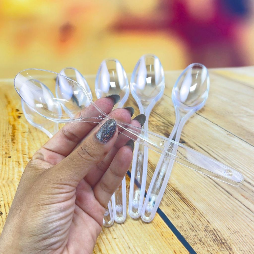 Detalhes do 100~400 COLHER REFEIÇÕES DESCARTÁVEL OU SOPA DARNEL REFORÇADA CRISTAL 18 CM