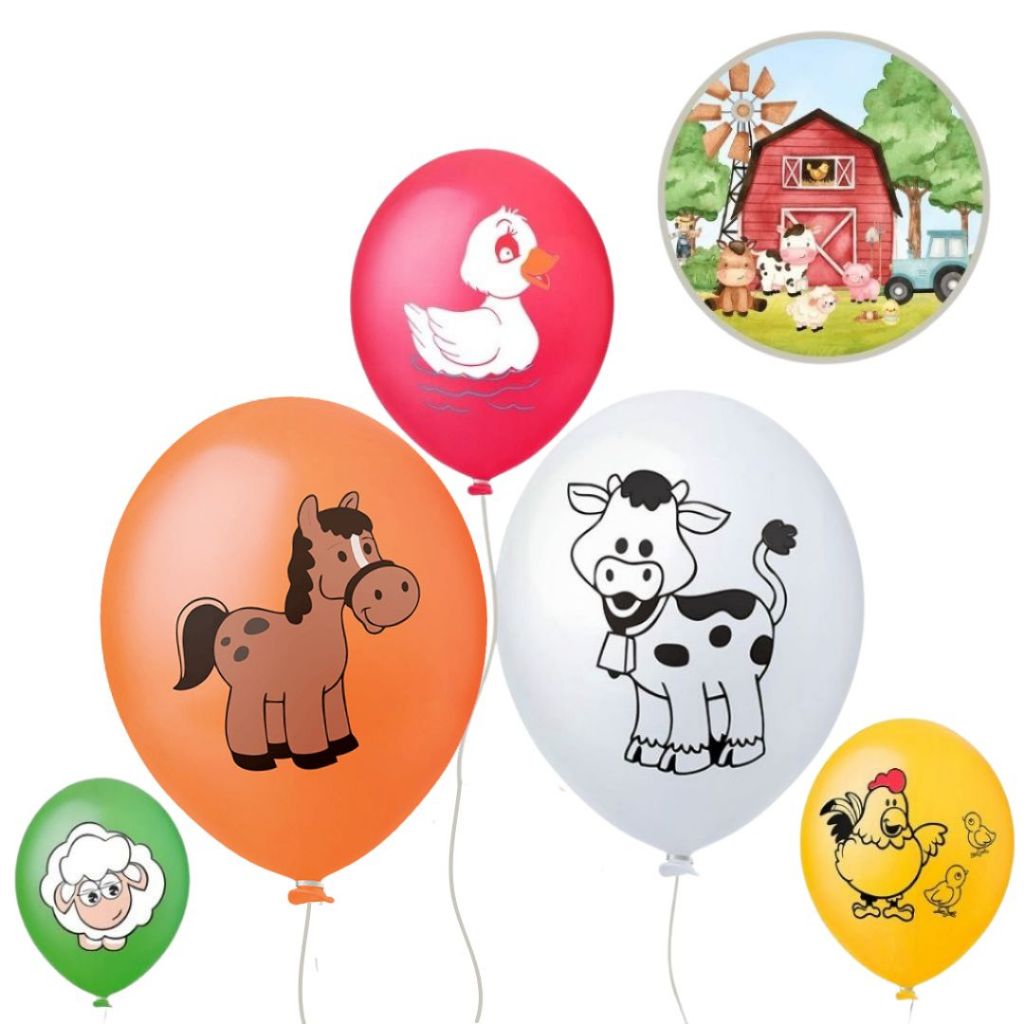 25~100  BALAO FAZENDINHA SORTIDOS 11 POL  HAPPY DAY - Home & Living