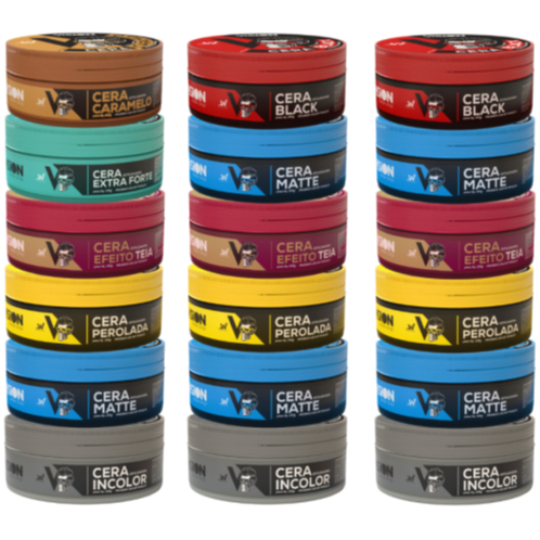 Kit 18 Unidades Cera Pomada Modeladora Vision Barber Shop 130g Barba Cabelo Bigode em Oferta na Shopee