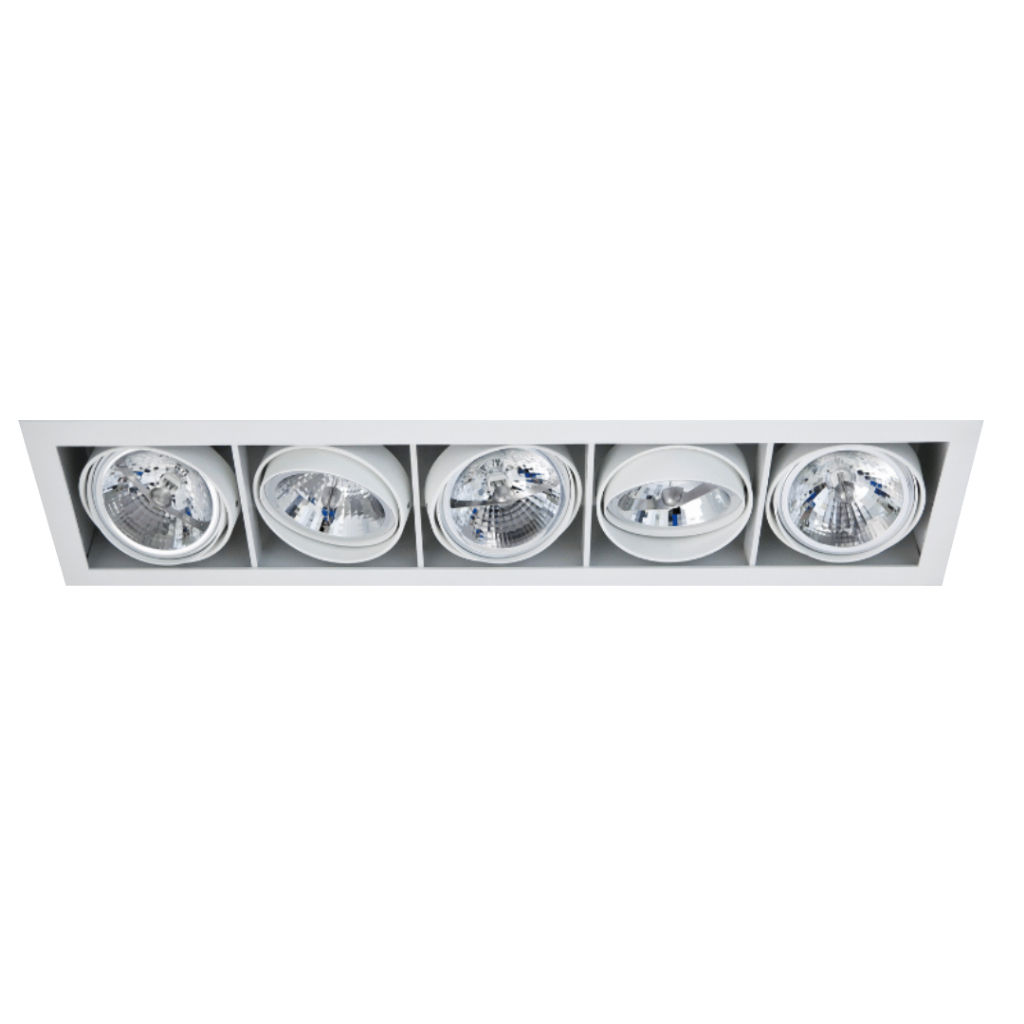 Spot de Embutir Quíntuplo 360º Orbital Alumínio PAR20 Technic 52,3x12,3x12,5cm D&D Iluminação Branco