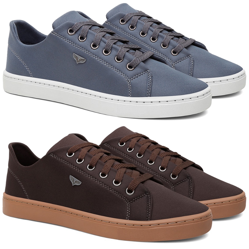 Kit 2 Sapatenis Masculino Barato Casual Cano Baixo Tênis Moderno PROMOÇÂO